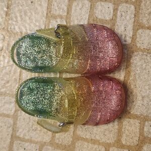 The Children's Place Glitter Sandals - Green, Yellow, Pink